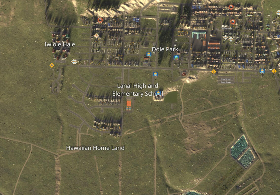 Districts can be highlighted to guide users to key areas.